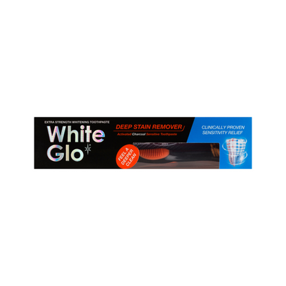 White Glo Charcoal Deep Stain Remover &amp; Sensitive Relief Whitening Toothpaste