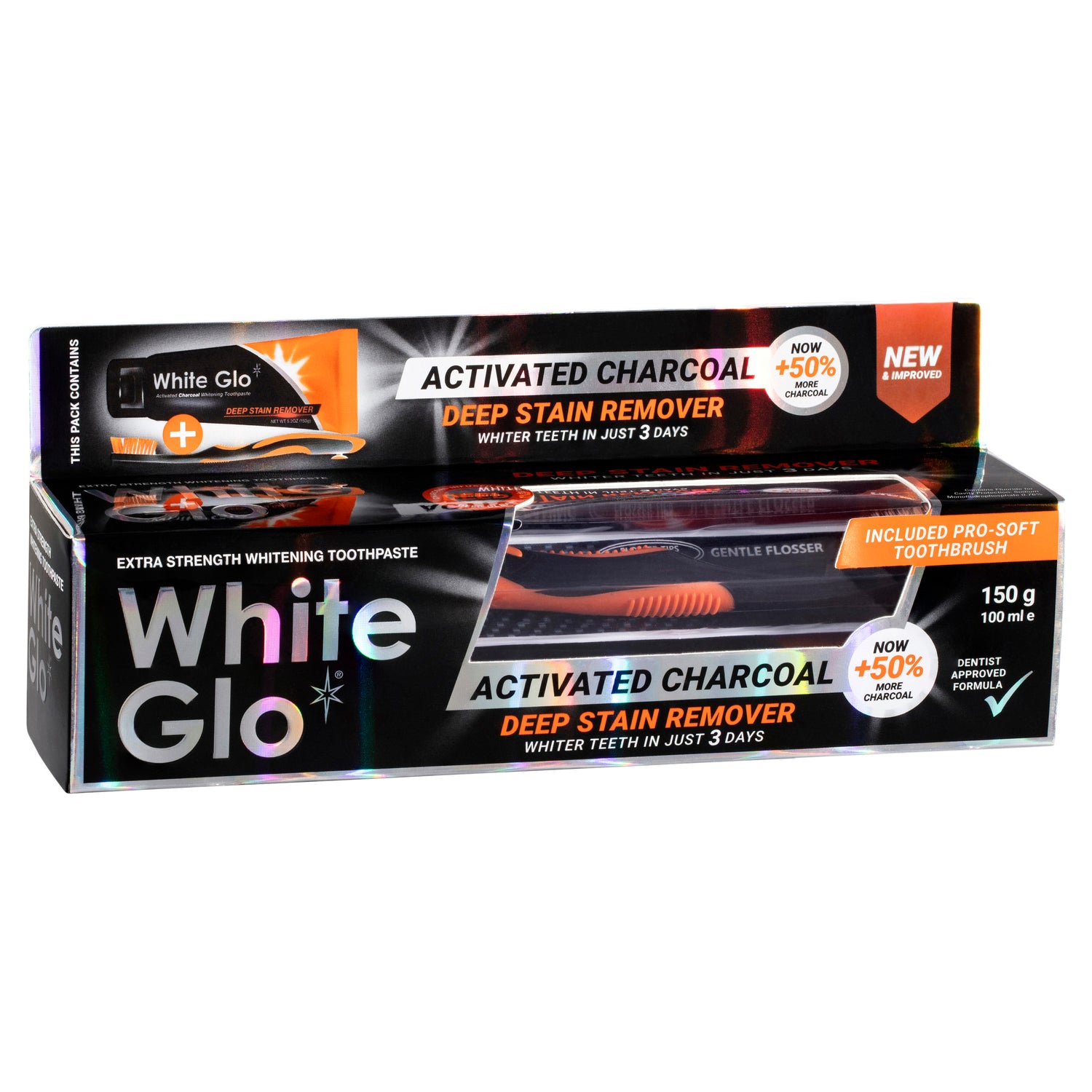 White Glo Charcoal Deep Stain Remover Whitening Toothpaste