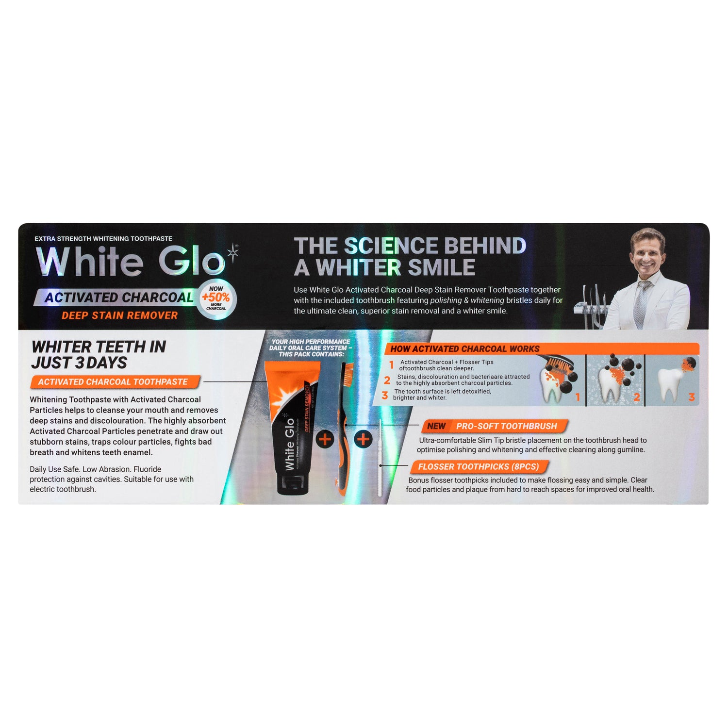 White Glo Charcoal Deep Stain Remover Whitening Toothpaste