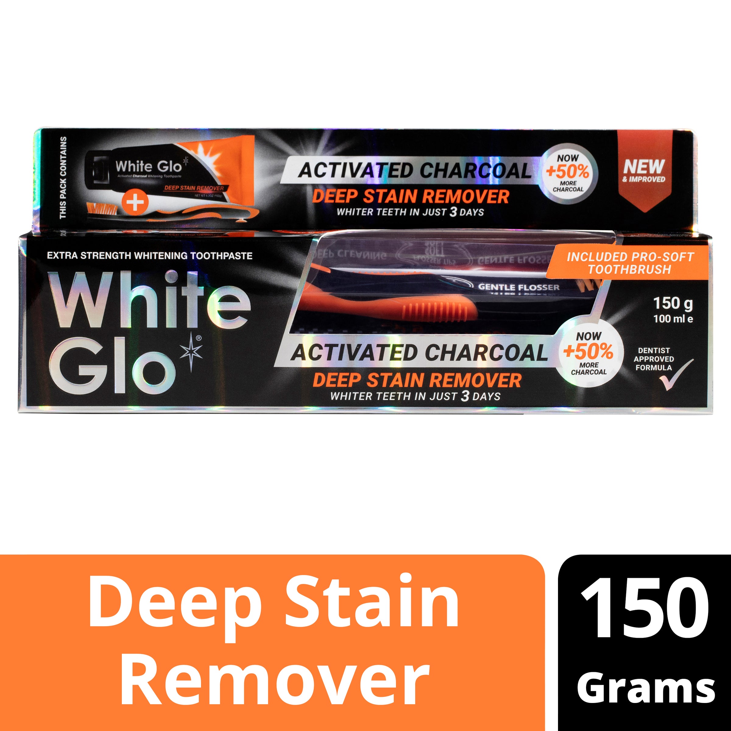 White Glo Charcoal Deep Stain Remover Whitening Toothpaste