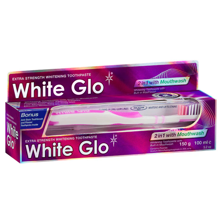 White Glo 2-In-1 With Mouthwash Whitening Toothpaste